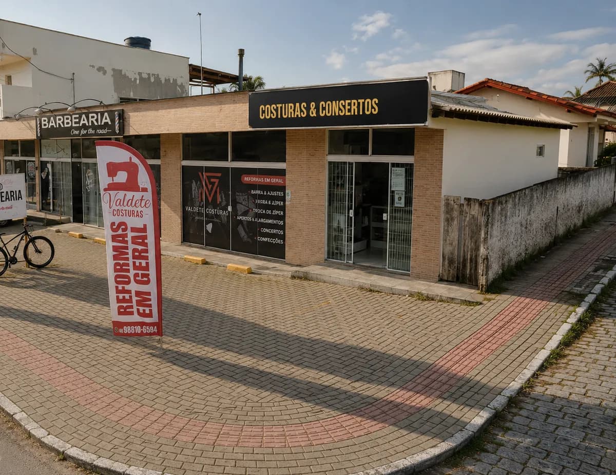 Fachada da loja Valdete Costuras em Palhoça - SC